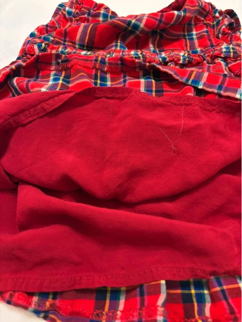 Gymboree Holiday Red Plaid Ruffle Dress 12–18 Months Christmas Rayon